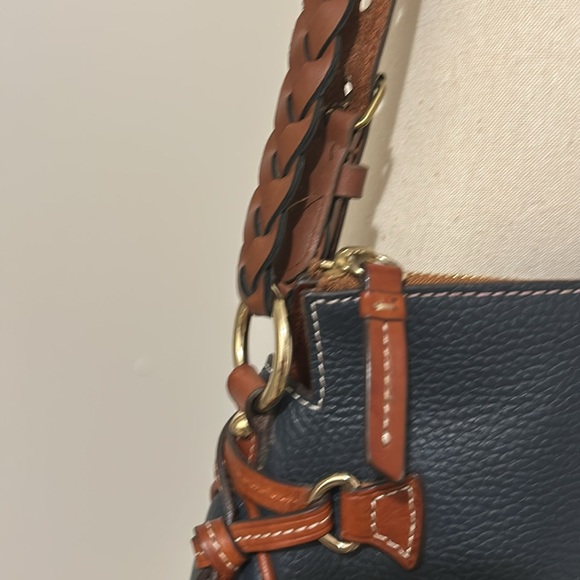 Dooney & Bourke Navy Pebbled Leather Shoulder Bag and Card Case - Picture 3 of 14